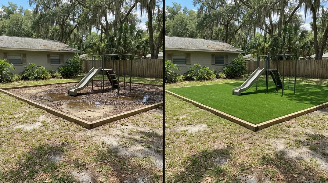 Result artificial grass installation in Lakeland - Lakeland Turf Installation